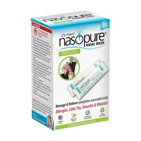 Nasopure, Nasal Wash Refill Kit Saline, 40 Packets Nasopure
