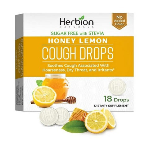 Herbion Naturals, Cough Drops Suger Free Honey Lemon Lozenges, 18 Drops Herbion Naturals