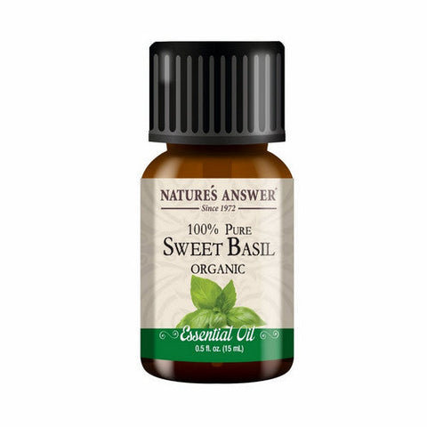 Nature's Answer, Pure Organic Essential Oil Sweet Basil, 0.5 Oz Nature's Answer