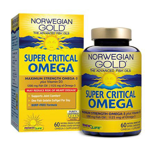 Renew Life, Norwegian Gold Super Critical Omega, 60 Fish Softgels Renew Life