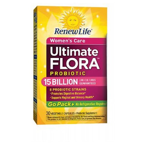 Renew Life, Ultimate Flora Women's Care Probiotic Go Pack 15 Billion, 30 Capsules Renew Life