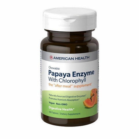 American Health, Papaya Enzyme With Chlorophyll, 100 Chewable Tablets American Health