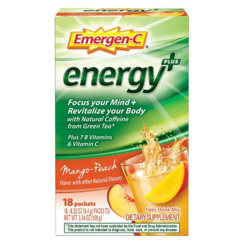 Emergen-C, Energy Plus Fizzy Drink Mix Packets Blueberry Acai, 18 Count Emergen-C