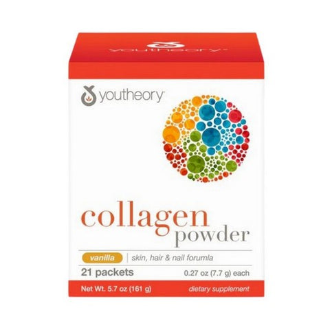 Youtheory, Collagen Powder Vanilla, 21 Packets Youtheory