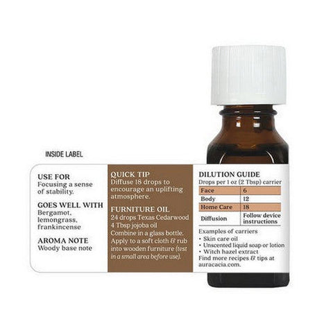 Aura Cacia, Essential Oil Cedarwood, 0.5 Fl Oz Aura Cacia