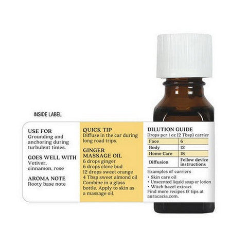 Aura Cacia, Essential Oil Ginger, (zingiber officinale) 0.5 Fl Oz Aura Cacia