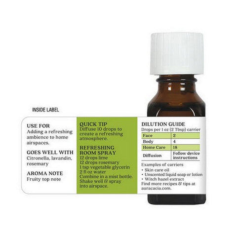 Aura Cacia, Essential Oil Lime, (citrus aurantifolia) 0.5 Fl Oz Aura Cacia