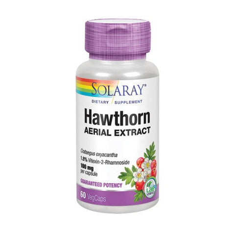 Solaray, Hawthorn Aerial Extract, 100 mg, 60 Veg Caps
