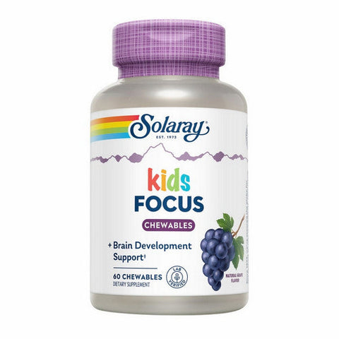 Solaray, Kids Focus Chewables Natural Grape, 60 Count Solaray