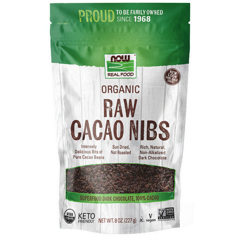Now Foods, Organic Raw Cacao Nibs, 8 Oz Now Foods