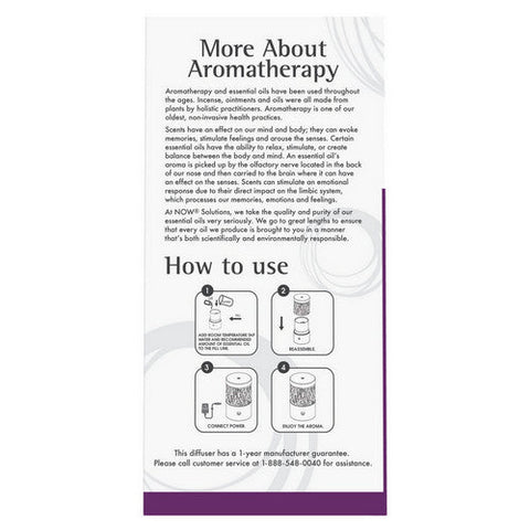 Now Foods, Ultrasonic Metal Touch Oil Diffuser, 1 Count Now Foods