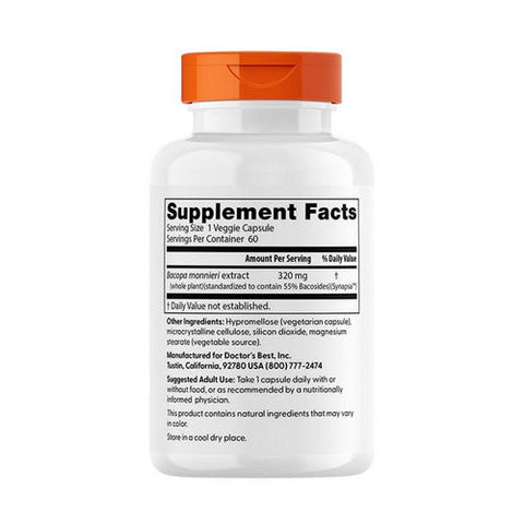 Doctors Best, Bacopa With Synapsa, 320 mg, 60 Veggie Caps Doctors Best