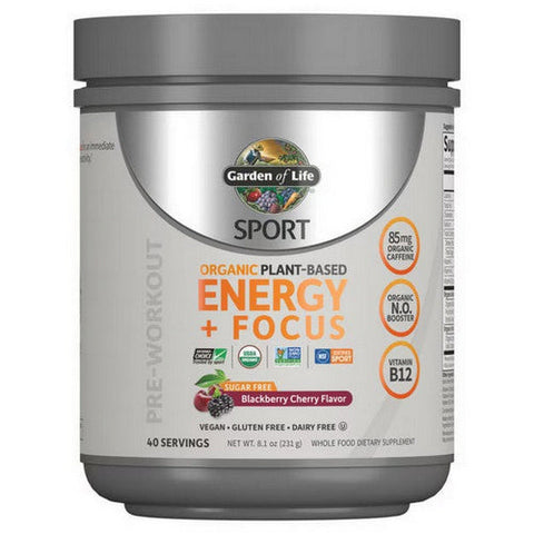 Garden of Life, Sport Organic Plant-Based Energy + Focus Blackberry Cherry, 8.1 Oz Garden of Life