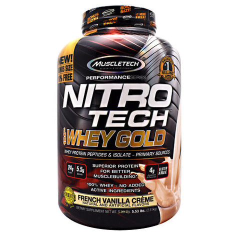 Muscletech, Nitro-Tech 100%Whey Gold, Vanilla 83 Servings Muscletech