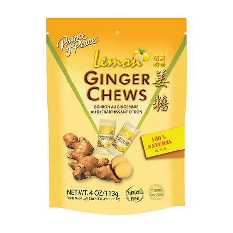 Prince Of Peace, Lemon Ginger Chews, Lemon 4 Oz Prince Of Peace