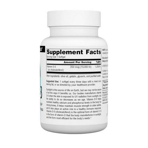 Source Naturals, Vitamin D-3, 10000 IU, 240 Softgels Source Naturals