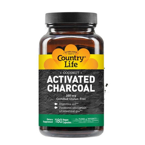 Country Life, Activated Charcoal, 260 mg, 180 Caps Country Life