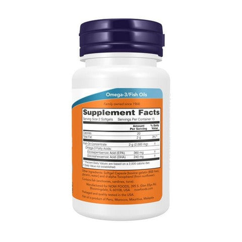 Now Foods, Omega-3 Fish Oil, 1000 Mg, 30 Softgels Now Foods