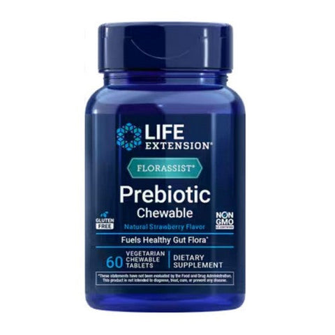 Life Extension, Florassist Prebiotic  Straberry, 60 Chewable Tabs Life Extension