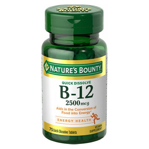 Nature's Bounty, Vitamin B-12, 2500 mcg, 24 X 75 Tabs Nature's Bounty