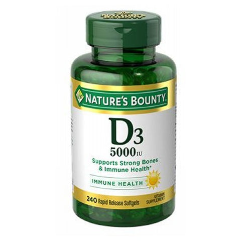 Nature's Bounty, Vitamin D3  5000 IU, 125 mcg, 24 X 240 Softgels Nature's Bounty
