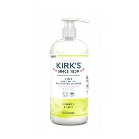 Kirk's Natural Products, 3-In-1 Cleanser, Juniper & Lime 32 Oz Kirk's Natural Products