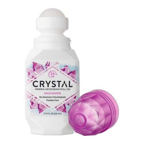Crystal, Mineral Deodorant Roll-On Unscented, 2.25 oz Crystal