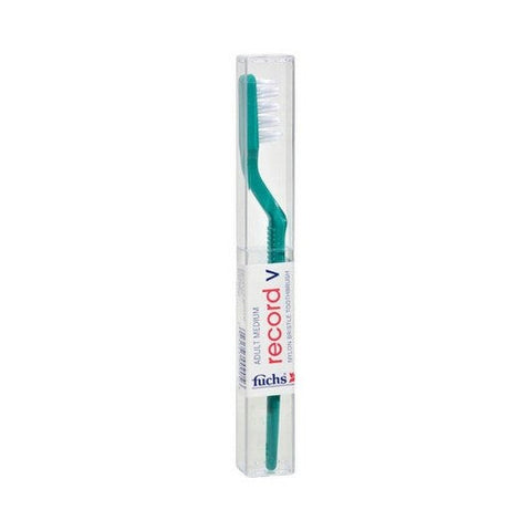 Fuchs Brushes, Record V Nylon Bristle Toothbrush For Adult Medium, Medium 1 EACH Fuchs Brushes