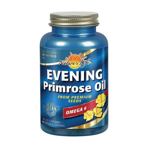Health From The Sun, Evening Primrose Oil, 1300 MG, Deluxe 60 Soft Gels Nature's Life