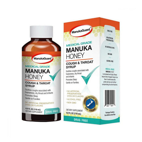 Manuka Guard, Medical Grade Manuka Cough & Throat Syrup, 4 Oz Manuka Guard