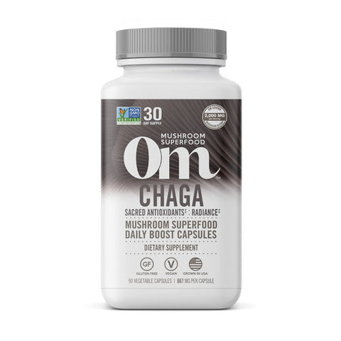 Om Mushrooms, Chaga Mushroom Superfood, 90 Caps Om Mushrooms