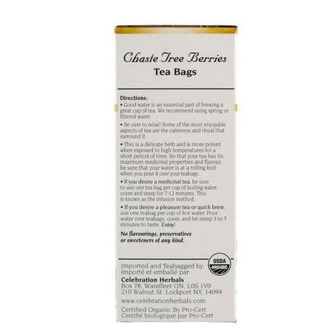 Celebration Herbals, Organic Chaste Tree Berries Tea, 24 Bags Celebration Herbals