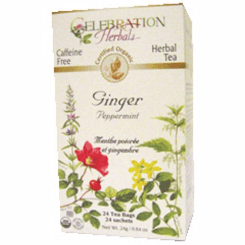 Celebration Herbals, Organic Ginger Peppermint Tea, 24 Bags Celebration Herbals