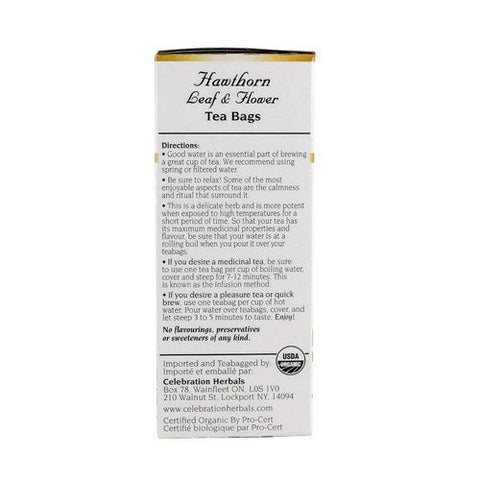 Celebration Herbals, Organic Hawthorn Leaf & Flower Tea, 24 Bags Celebration Herbals