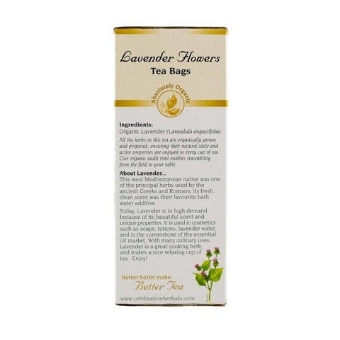 Celebration Herbals, Organic Lavender Flowers Tea, 24 Bags Celebration Herbals