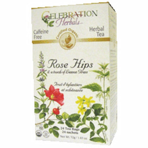 Celebration Herbals, Organic Rose Hips with Lemongrass Tea, 24 Bags Celebration Herbals