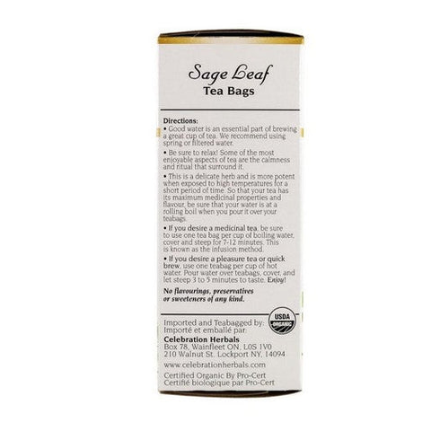 Celebration Herbals, Organic Sage Leaf Tea, 24 Bags Celebration Herbals