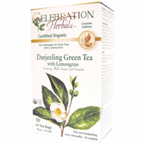Celebration Herbals, Organic Green Darjeeling with Lemongrass Tea, 24 Bags Celebration Herbals