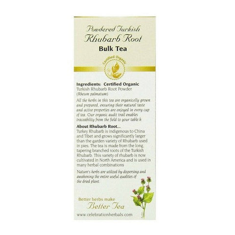 Celebration Herbals, Organic Herbal Turkish Rhubarb Root Powder Loose, 94 Grams Celebration Herbals