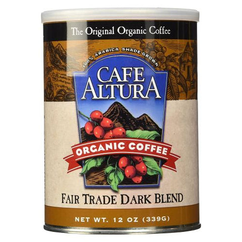 Cafe Altura, Fair Trade Dark Blend Roasted Ground Coffee, 12 Oz Cafe Altura