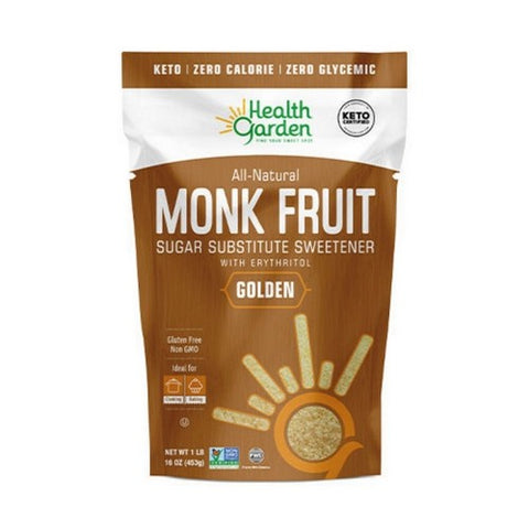 Health Garden, Monk Fruit With Erythritol Golden, 16 Oz Health Garden