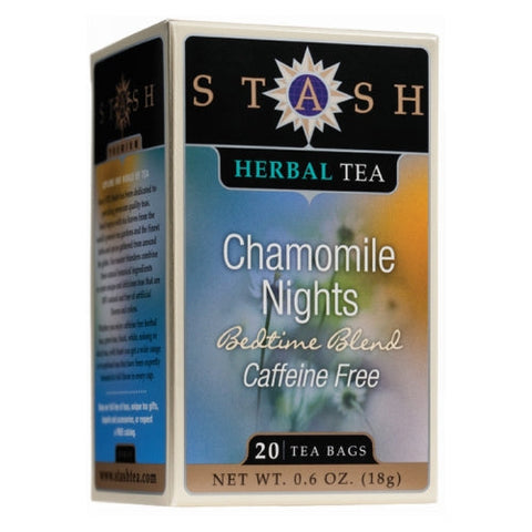 Stash Tea, Herbal Tea Chamomile Nights, Caffeine Free 20 Count Stash Tea
