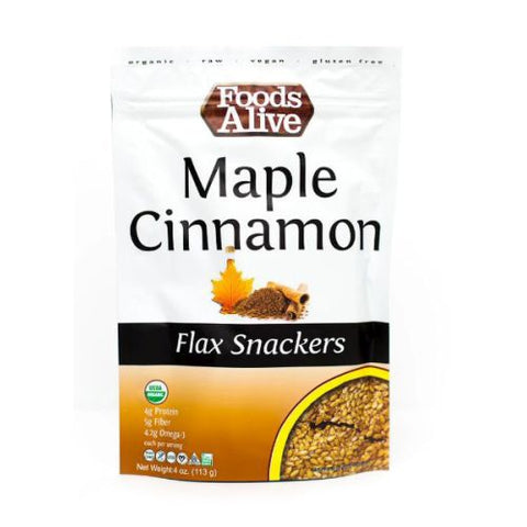 Foods Alive, Maple Cinnamon Flax Crackers, 4 Oz Foods Alive