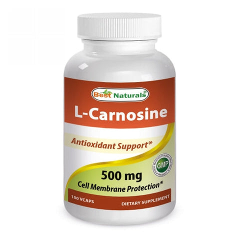 Best Naturals, L-Carnosine, 500 mg, 100 Veg Caps Best Naturals