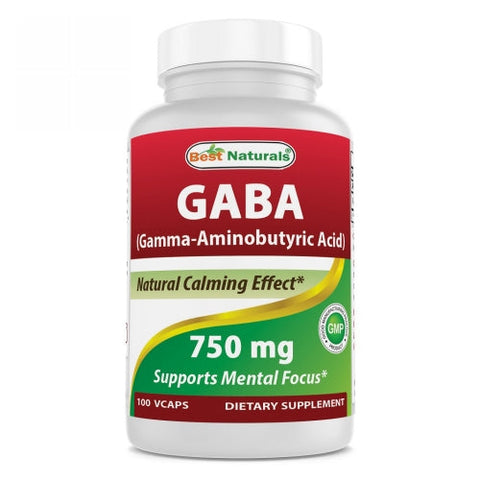 Best Naturals, Gaba, 750 mg, 100 Veg Caps Best Naturals