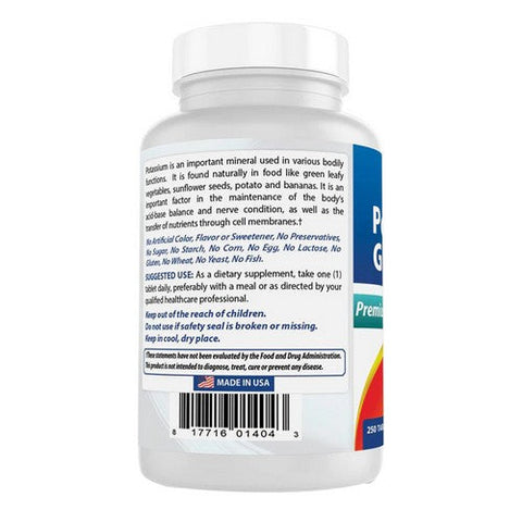 Best Naturals, Potassium Gluconate, 595 mg, 250 Tabs Best Naturals