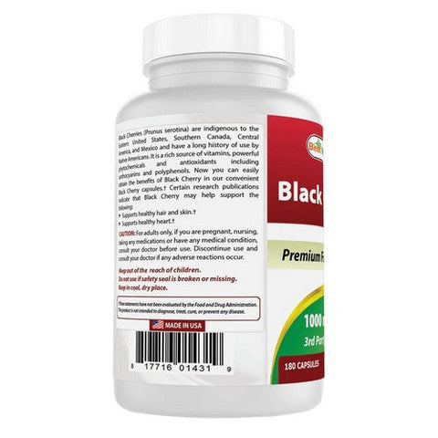Best Naturals, Black Cherry, 1000 mg, 180 Caps Best Naturals
