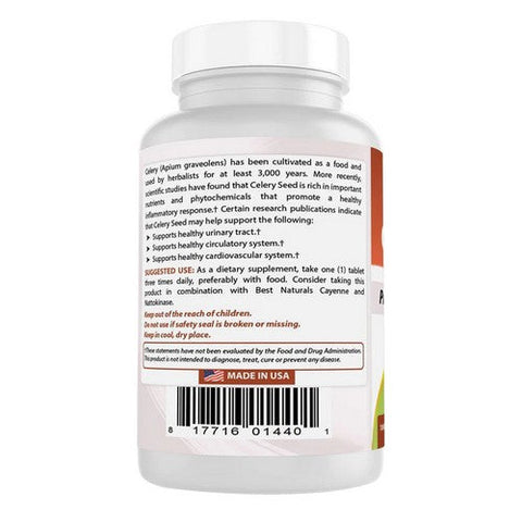 Best Naturals, Celery Seed, 600 mg, 180 Tabs Best Naturals