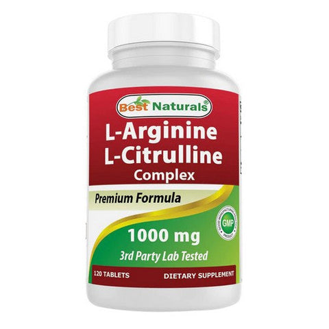 Best Naturals, L-Arginine L-Citrulline, 1000 mg, 120 Tabs Best Naturals