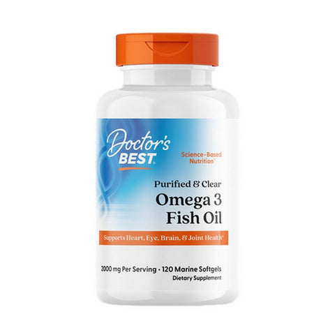 Doctors Best, Purified & Clear Omega 3 Fish Oil, 120 Softgels Doctors Best